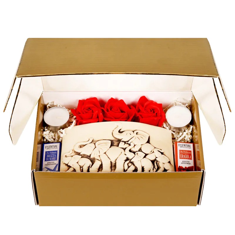 Комплект аромалампа - Слончета с 2 ароматни масла и 2 чаени свещи