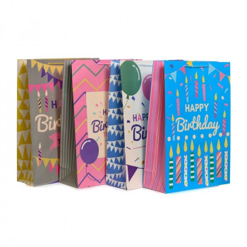 Подаръчна торбичка с брокат Happy Birthday