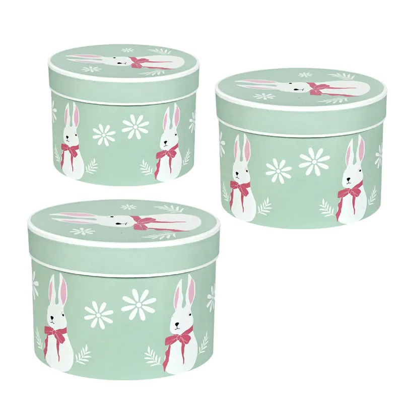 Подаръчна 3 в 1 кутия в зелено със зайче