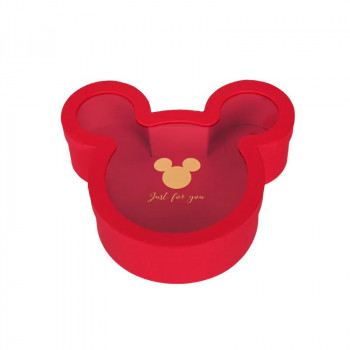 Подаръчна кутия с прозрачен капак в червено