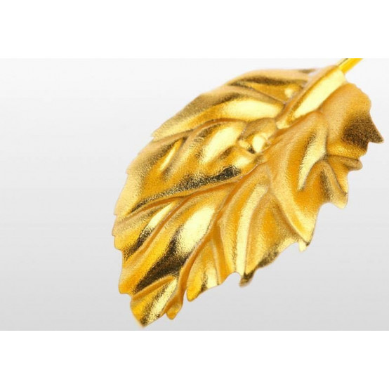 Златна роза в кутия с подаръчна торбичка