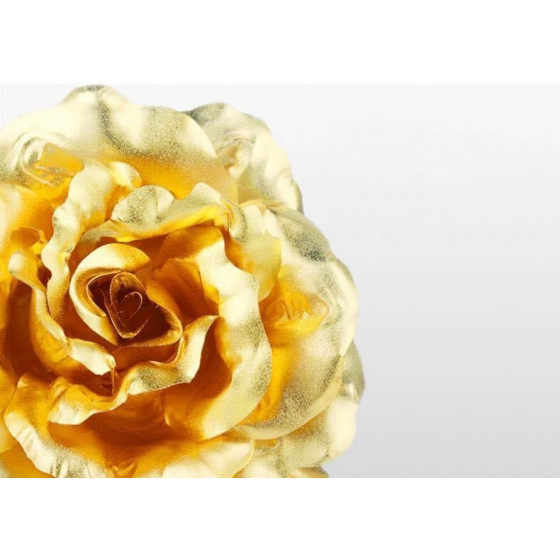 Златна роза в кутия с подаръчна торбичка