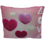 Възглавничка за влюбени LOVE, розова, 33 см