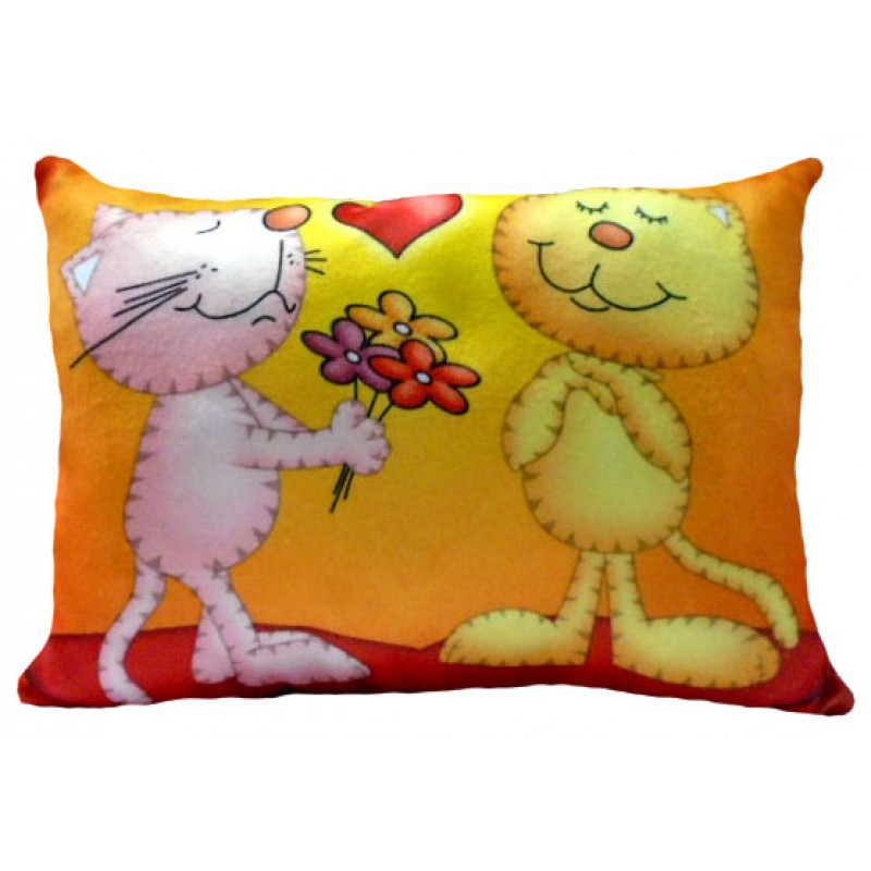 Възглавничка за влюбени с котки, 33 см