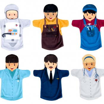 Комплект от 10 кукли за театър Професиите на хората