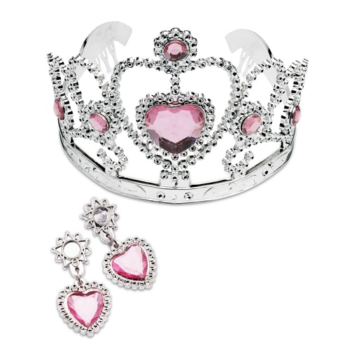 Детски комплект - Корона и обици в кутия