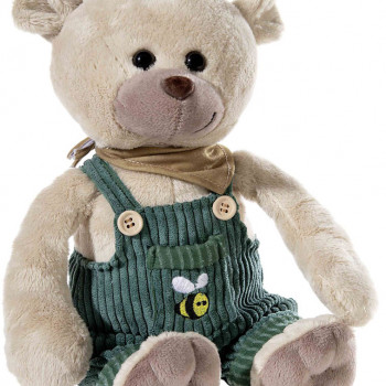 Плюшена играчка Мече с гащеризон, 35 см