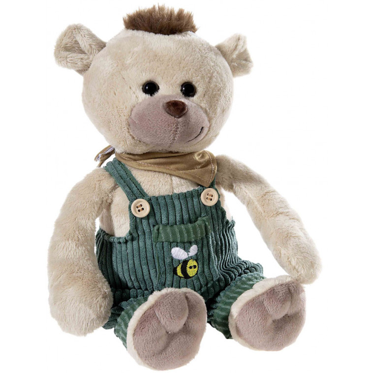 Плюшена играчка Мече с гащеризон, 35 см