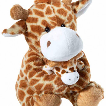 Плюшено Жирафче с бебе, 25 см