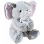 Плюшено Слонче с бебе, сиво, 25 см