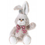 Бежово зайче с карирана панделка, 30 см