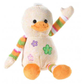 Плюшена играчка Пате с бродирани цветя, 30 см