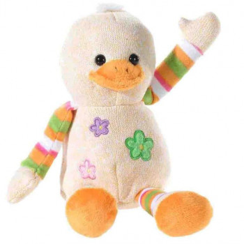 Плюшена играчка Пате с бродирани цветя, 30 см