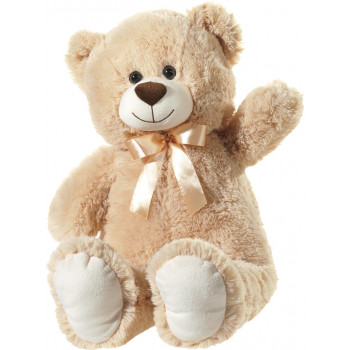 Плюшено мече с панделка, бежаво, 60 см