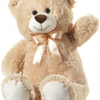 Плюшено мече с панделка, бежаво, 60 см