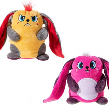 Плюшено зайче Изи с две лица, 15 см