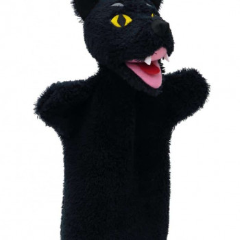 Кукла за театър Добрият вълк, черен, 28 см.