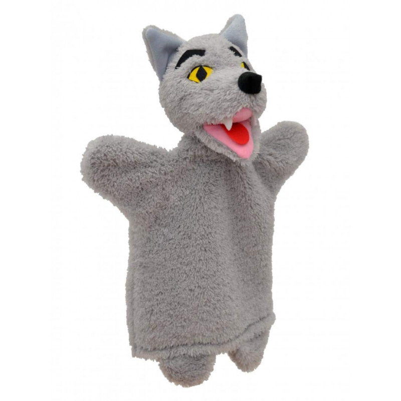 Кукла за театър Вълк, сив, 30 см.