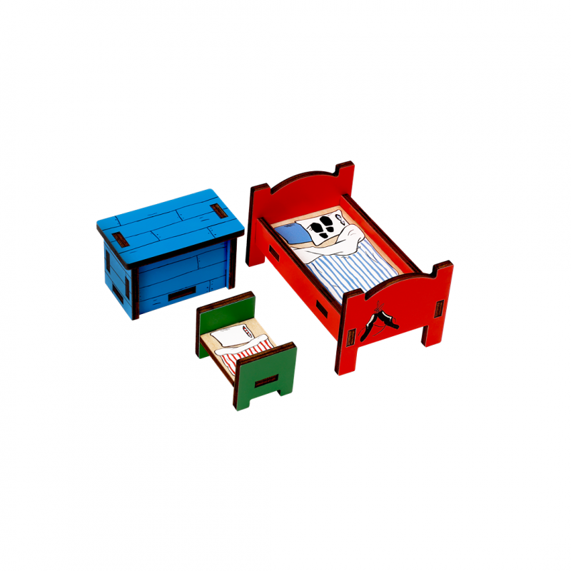 Дървено обзавеждане - Спалня на Пипи и Г-н Нилсон за къща Вила Вилекула