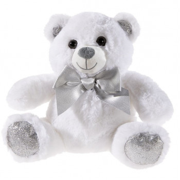 Бяло мече с панделка, 25 см.