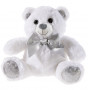 Бяло мече с панделка, 25 см.