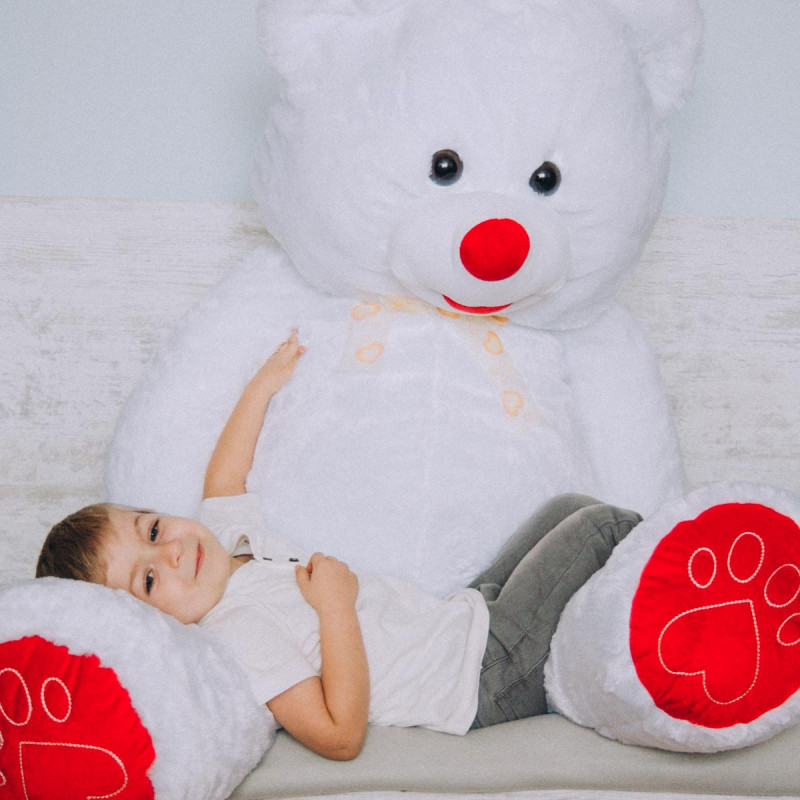 Плюшен мечок супер гигант в бяло