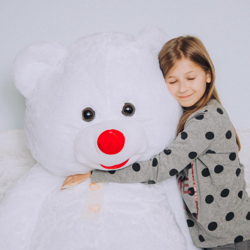 Плюшен мечок супер гигант в бяло