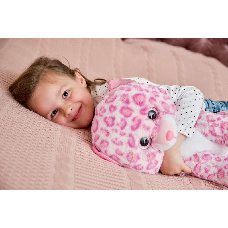Плюшен леопард Луиза, розов, 40 см