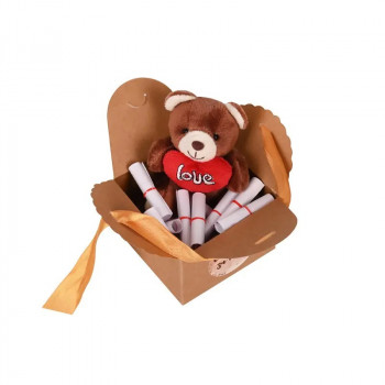 Kомплект 10 Причини да те Обичам с плюшено мече в кафяво