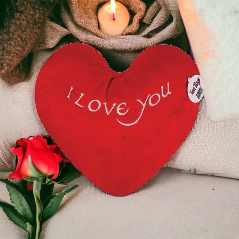 Плюшено сърце I Love you със звук, червено, 27 см