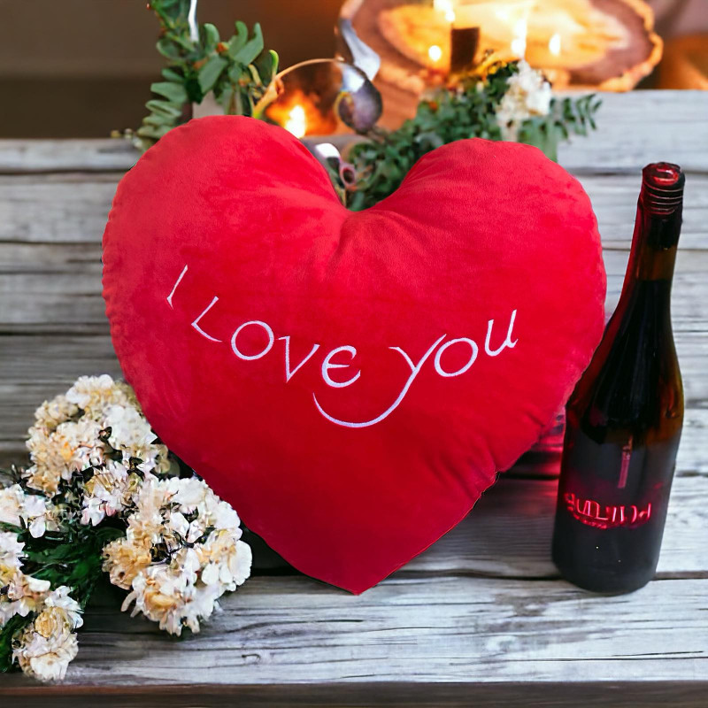 Плюшено сърце I Love you, 27 см