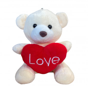 Плюшено мече със сърце LOVE