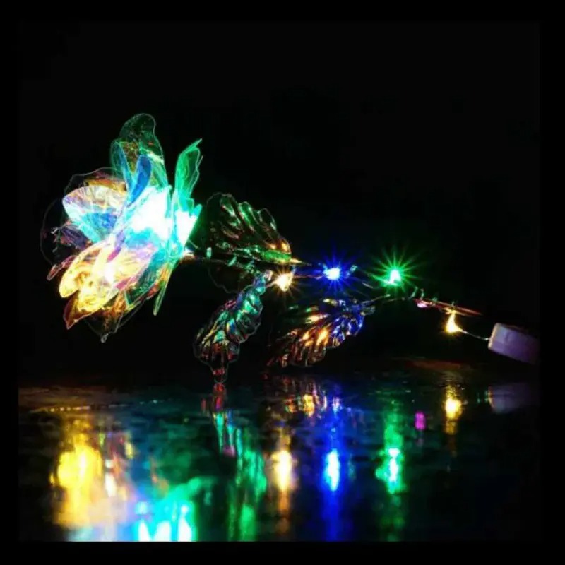 Холограмна роза гигант в луксозна опаковка с LED светлини