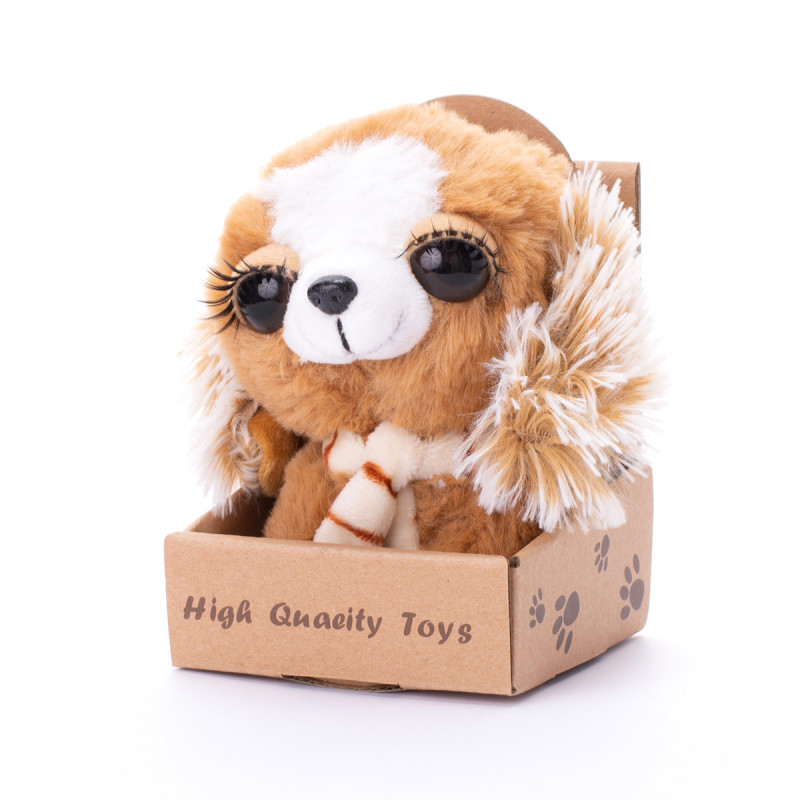 Плюшено куче в органична опаковка, бежово, 13 см