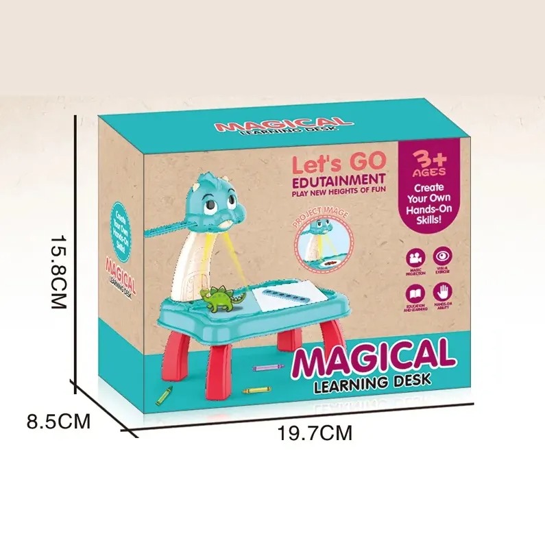 Масичка с проектор за рисуване в синьо