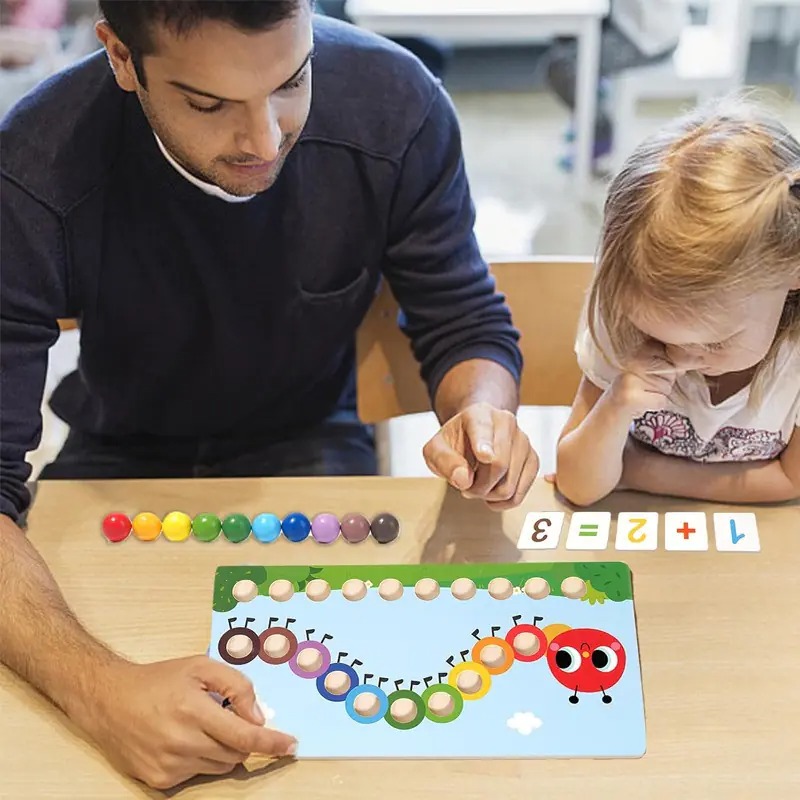 Образователна игра от дърво - Гъсеница 